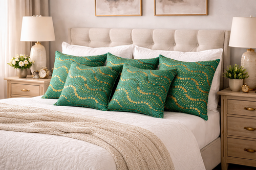 Designer Embroidered Cushion Cover 16×16 – Luxury Home Décor