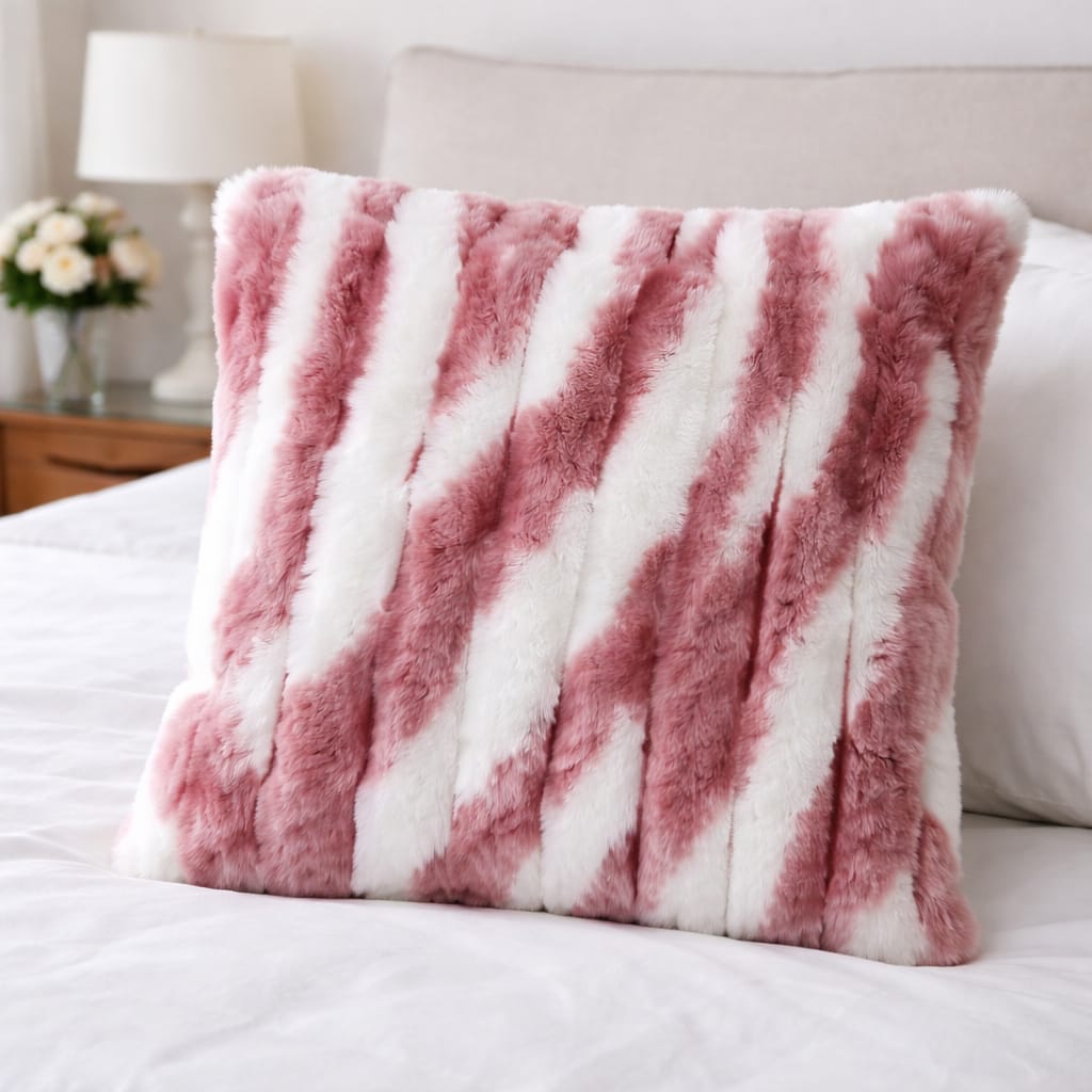 Luxury Rabbit Fur Cushion Cover 16×16- 5 Pieces