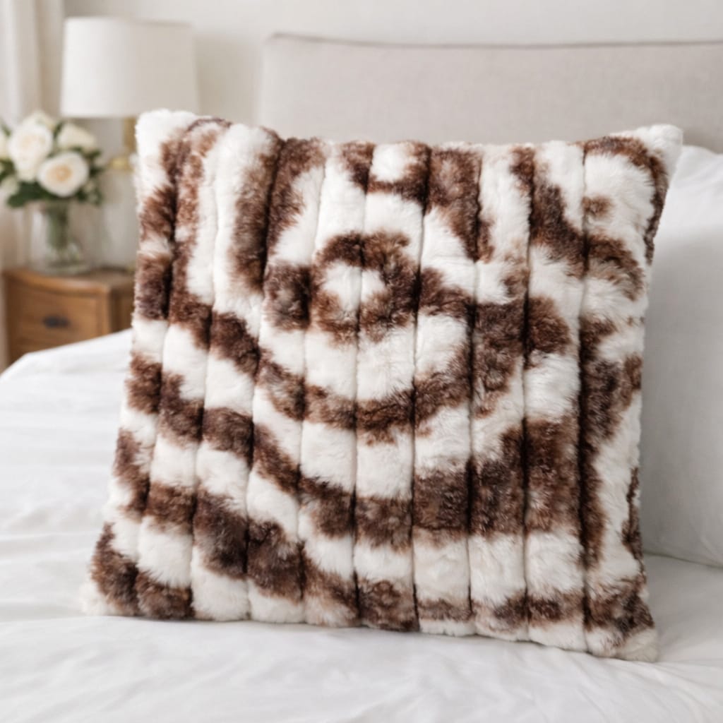 Luxury Rabbit Fur Cushion Cover 16×16- 5 Pieces