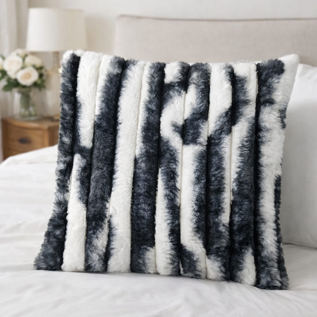 Luxury Rabbit Fur Cushion Cover 16×16- 5 Pieces